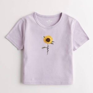 Hollister Purple Sunflower Baby Tee